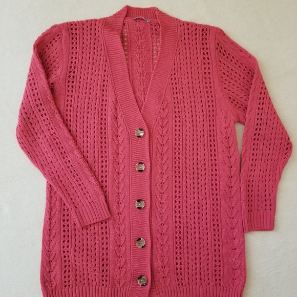 Milan Kiss Open Stich Cardigan Women Size L - Picture 2 of 15